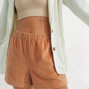 NWT Aerie high waisted velour shorts size medium caramel color